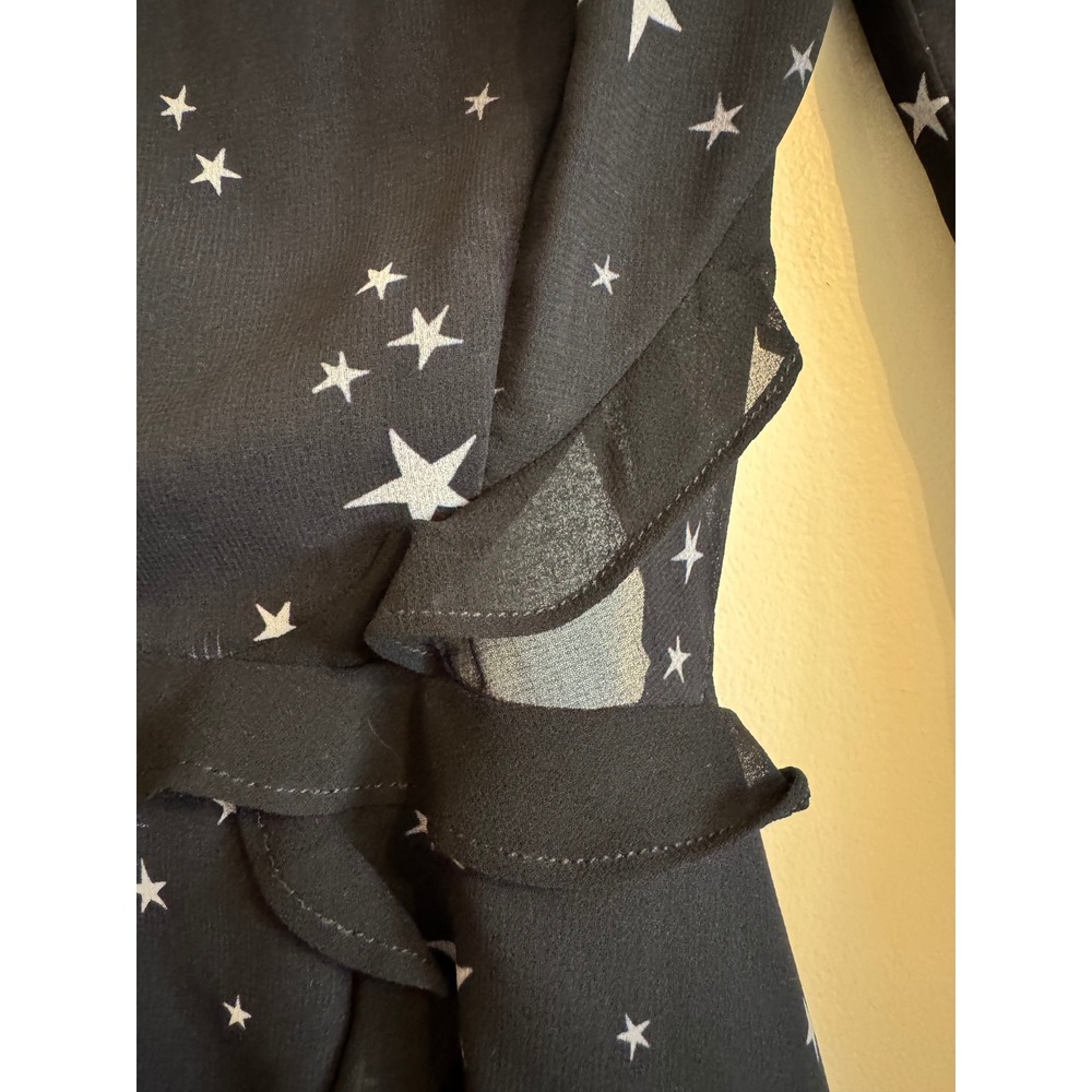 Fame Partners Long Sleeve Star Polk Dot Ruffle Low Back Mini Dress Size 2 - Picture 7 of 16